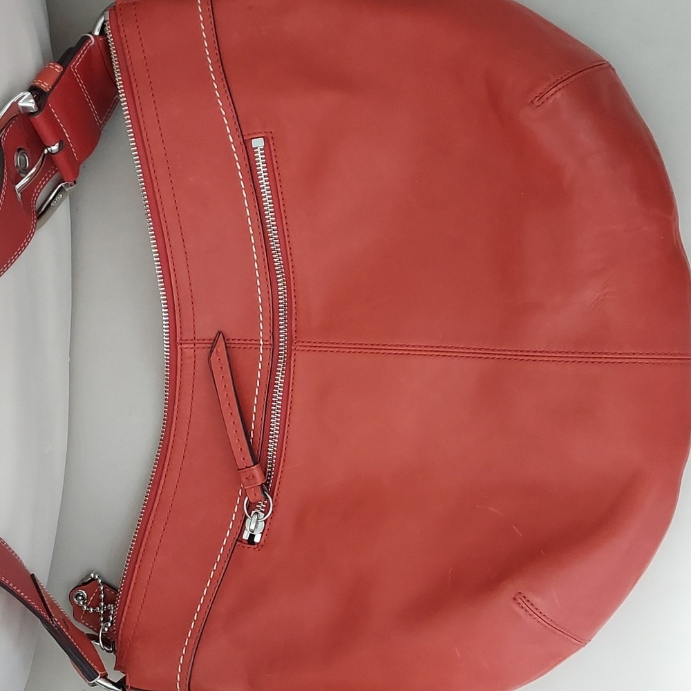 Coach burnt orange leather bag/purse - Picture 3 of 9